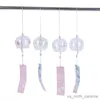 Décorations de jardin Sakura Cherry Blossom Modèle Style Verre Carillons de vent suspendus Craft Wind Bell Home Decor