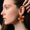 Boucles d'oreilles pendantes 2023 Orange acrylique fleur goutte pour les femmes de haute qualité mode bijoux cadeau en gros