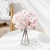 Flores secas de seda artificial hortênsia buquê de noiva diy decorações de natal para casa casamento jardim plantas falsas