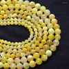 Perlen LS Naturstein Gelbe Feuerachate rund für Schmuckherstellung Großhandel Onyx DIY Halskette Armband Schmuck 6/8/10 mm