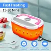 1pc / 1set US Plug Electric Lunch Box, Pink Food Heater with 2 Compartiments, 40W Leakproof Portable Food Warmer Lunch Box for Adults Car Truck Work