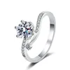 Cluster Rings 1CT Moissanite Ring for Women 925 Sterling Silver Mossanite Diamond Luxury Engagement Fashion Jewelry