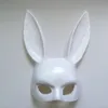 Noir Sexy lapin oreille masque femmes fille blanc mignon lapin longues oreilles Bondage masque Halloween mascarade fête Cosplay Costume accessoire 91QH