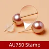 Stud XF800 REAL Natural Freshwater Pearl Stud örhängen Pure AU750 18K Gold Stud Needle For Women's Wedding Fine Jewelry Gift E513 230612