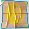 Саронгс, прикрепляющие 100% натуральный шелковый шарф, женские, луна, печатные, квадратные шарфы, обертывание маленького гонка Оптовые хиджабы 53x53 см 230613