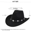 Autumn Western Cowboy Hat Felt Bowler Fedora Men Women Simple Wide Brim Pop Jazz Cap Four Seasons Cowgirl Cap