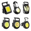 COB Keychain Work Light Rechargeable Cob Keychain Light with Retractable Keychain Bottle Opener Collapsible Bracket Pocket Magnetic COB Light for Camping
