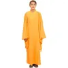 Ethnische Kleidung LATERONON Shaolin Unisex Mönch Robe Kostüm Langes Kleid Meditationsanzug