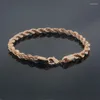 Braccialetti Link Women Mens 585 Rose Gold Oro Bracciale Weaving Rope Chains Chains Chains Aragarina Class Gioielli