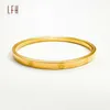 Lfh 18k oro sólido 2,5mm 3,3mm 4mm 5mm brazalete pulsera apilable pulseras puro encanto brazaletes joyería Real