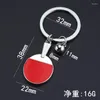 Keychains Creative 3D Simulation Mini Badminton Bowling Tennis Golf Keychain Unisex Metal Sports Key Ring Athlete Fans Ryggsäck Gift