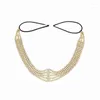 Grampos de cabelo moda multicamadas strass faixas de cabelo elásticas para mulheres menina noiva hoop bandas acessórios bandana cocar