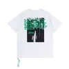 OFFs Marque de mode d'été Hommes t-shirts Ow Peinture à l'huile religieuse Pulvérisation directe Flèche T-shirts Hip Hop Manches courtes Lâche Hommes Tops T-shirts Femmes Grand T-shirt Graisse Grande taille