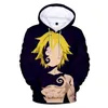 Herrtröjor 2023 Nanatsu no taizai meliodas herr överdimensionerade hoodie de sju dödliga synderna tröja harajuku unisex anime