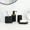 Ustawione matowe czarne akcesoria łazienkowe Uchwyt do zębów mydło