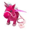 Poupées en peluche 35 cm drôle marche électrique licorne jouet peluche animaux jouets pour enfants musique électronique cadeaux de noël 230612