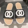 Embroidered stitched slippers top classic designer shoes summer women's canvas sandals outdoor non-slip beach shoes fashion comfortable casual shoes new foam flats