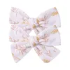 Hair Accessories 2Pcs/Pair Pastoral Style Vintage Floral Print Bowknot Clips For Kids Baby Girls Cute Alligator Hairpins Barrettes Headwear