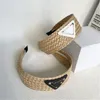 Luxury Headbands Triangle Letter Straw Plaited Article Girl Hair bands Women Headband Designer Head Wrap Fashion Hair Jewelry