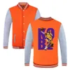 2023 Herr Designer Polyester Coat Baseball Jacket Windbreaker Varsity Lakers Letter Printing Single Breasted Color Block Stand Collar S till 4XL