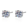 Stud Real Stud Earrings 14K White Gold Plated Sterling Silver 4 Prong Diamond Earring for Women Men Ear Stud 1CT 2CT 4CT 230612