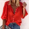 Womens Long Shirt V Women Shirts Solid T Casual Top Sleeve Dressy Print Summer Ruffle Neck Womens Blouses Casual Tunic