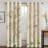 Cortina de flores con diseño de pájaro, cortinas con estampado 3D, ventana lujosa y elegante, tratamientos de decoración para sala de estar y dormitorio