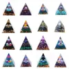 Orgonite Pyramid Decor Generatore di energia Guarigione Sfera di cristallo Reiki Chakra Protezione Meditazione Figurine Resina Ornamento fatto a mano per la casa Pjrfg