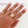 Cluster Anneaux Vintage Punk Cristal Pour Femmes 24K Or Soleil Accessoires À La Mode Bague Bijoux Cadeau Ami Maman Bijoux