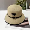 Ruffled Straw Hat Womens Men Designer Fashion Sticke Hat Cap för män Kvinna Wide Brim Caps Summer Bucket Outdoor Beach Hats 16 Styles