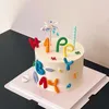 Festliche Lieferungen 1 satz Farbe Brief Alles Gute zum Geburtstag Kuchen Topper DIY Party Geschenk Cupcake Für Baby Dusche Dessert Hochzeit Dekoration