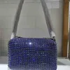 Borsa a mano di alta qualità borsa a mano piena di strass Borsa a mano da donna con patta di moda Borsa a tracolla in cristallo lucido piccola borsa da donna con scatola