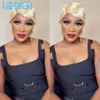 Lace Wigs Lekker Short Pixie Bob T Part Lace Human Hair Wig For Women Natural Pre Plucked Glueless Ombre Burgundy Brazilian Remy 613 Wigs Z0613