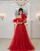 2023 ASO EBI RED A-Line Dress Cequined Lace Sexy Even Even Formal Party Drugi przyjęcie urodzin Druhna Suknie zaręczynowe sukienki szat de soiree ZJ373