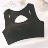 Roupa de ioga sutiã esportivo mulher reunida fitness à prova de choque correndo envolto no peito sem costura colete nu com almofada no peito beleza de volta roupa íntima