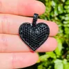 Lockets 5st Zirconia Pave Heart Charm Bling Pendant For Women Armband Design Girl Halsband Bangle Making Handgjorda smycken Fynd 230612