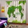 Curtain Creative 3D Blackout Curtains Green Living Room Drapes Maps Design Printing Bedroom