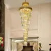 Chandeliers Pendant Lamp Led Art Chandelier Light Nordic Luxury Long Spiral Crystal Modern Creative Staircase Loft El Room Decor