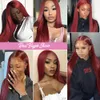 Lace Fronts Wigs Human Hair Lace Frontal Wig 13x4 Straight Wine Red Glueless Human Hair Wigs for Black Women