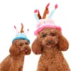 Dog Apparel Soft Fleece Cat Birthday Caps Cake Hat Headwear Halloween Cosplay Accessories For Pets Reuseable