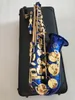 Japan Suzuki Alto Saxophone E-Flat Sax Blue Alto Mouthpiece Ligature Reed Neck Musical Instrument With leather box