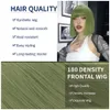 Lace Wigs Green Short Bob Hair Perruque Synthétique Pour Femme Avec Une Frange Blonde Ombre Rose Cosplay Lolita Party Résistant À La Chaleur Quotidien Cheveux Naturels Z0613