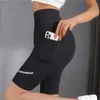 Pantaloncini da donna Pantaloncini da motociclista senza cuciture Donna Fitness Casual Vita alta Moda Estate Pantaloni sottili al ginocchio Pantaloncini da ciclismo neri Streetwear