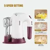 Sbattitore elettrico 1pc, sbattitore elettrico potente a 5 velocità 400 W, base portaoggetti, pulsante di espulsione, sbattitore manuale per sbattere pasta, crema, biscotti per torte