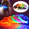 Obroże dla psów nylonowe przewozu LED Nocne bezpieczeństwo Flashowanie Świecą Smurów Psy Lumowinous Fluorescencje