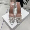 Chaussures de robe de mariée 7cm 10cm PVC talons hauts diamant brillant sandales Rhinester transparent chaussures en verre pour femmes
