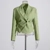 Damespakken SuperAen Blazer Dames lente en herfst 2023 Office Lady Design Khaki Small Top