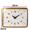 Horloges murales japonaises en bois massif horloge carrée salon atmosphère Simple rétro Quartz décoration silencieuse