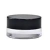 Luxury Transparent Glass Lip Balm Jar 3G 5G Wide Mouth Eye Shadow Glass Jar With White/Black Plastic Screw Lock, hudvård Eye Cosmetic Cream Jar med lock Freeship