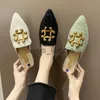 Slippers Miaoguan New Winter Clear Ladies Slippers Faux Fur Mules Slides Women Shoes Bow Knot Pointed Toe Square Mid Heels Shoe Woman 39 J230613